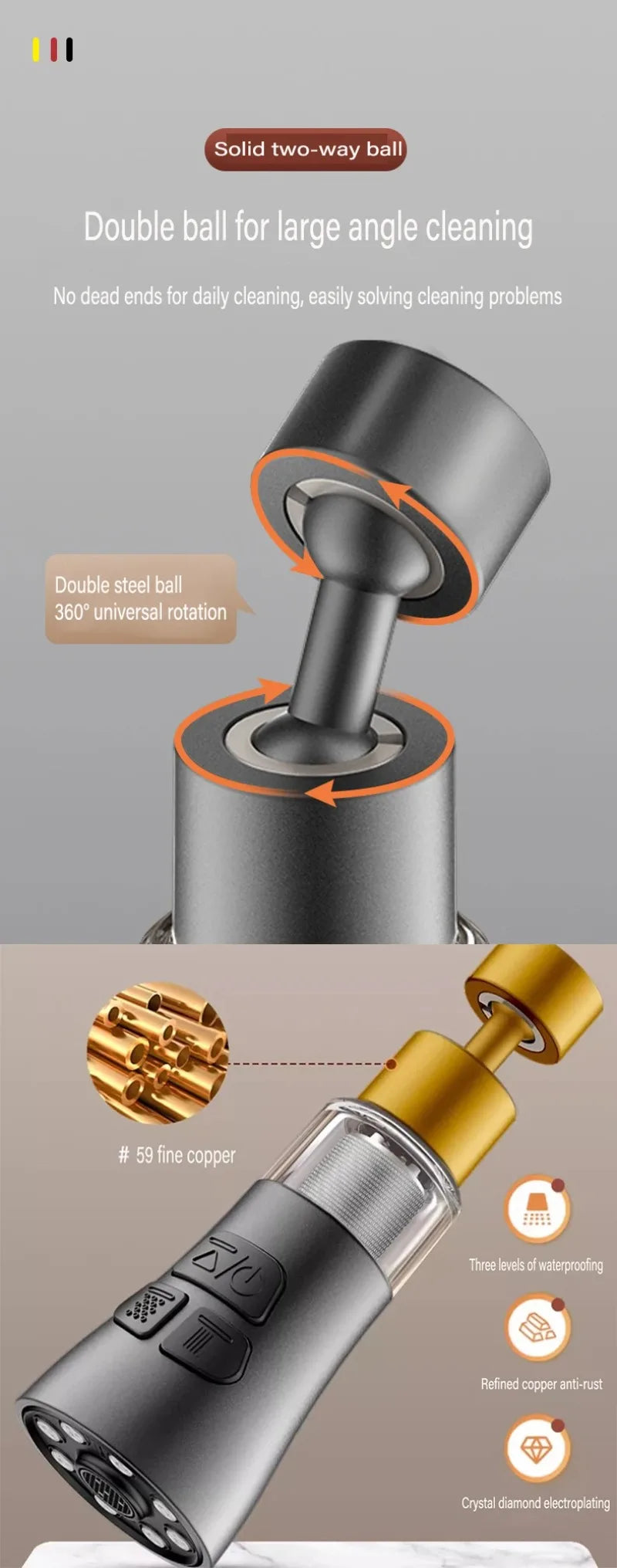 360° Universal Kitchen Faucet Extender With Filter Function Aerator Splash Filter Washbasin Faucet Bubbler Nozzle Aerator