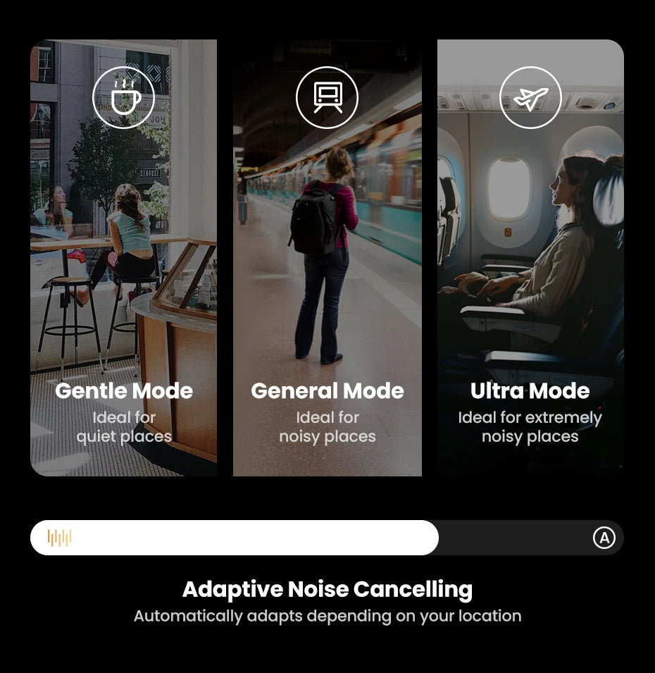 Choice Wireless Bluetooth Headphones 43dB Hybrid Active Noise Cancellation Hi-Res LDAC 75H Spatial Audio Headset Earphones