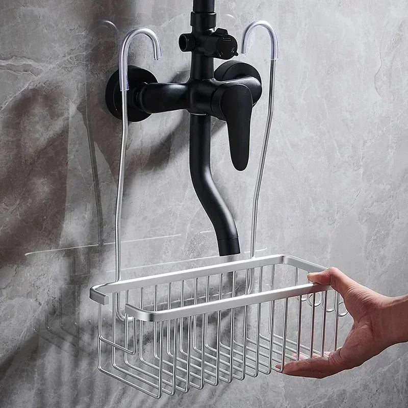 Convenient Toilet Shower Rack with No Drilling Installation Bathroom Storage Basket for Shower Room and Bath Products