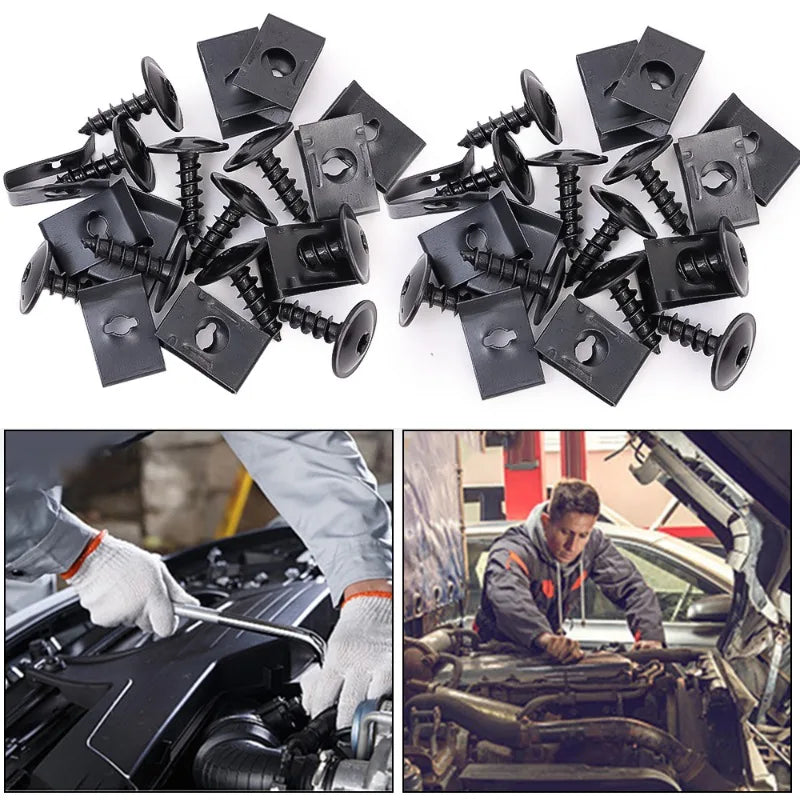 Car Self-tapping Screw Fasteners Auto Metal U-shaped Spacers Self-Tapping Screws Kit Car Motorcycle Modification Accessories