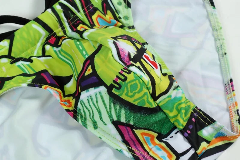 New swimming trunks men's swimsuit printed youth swimming trunks swimming training