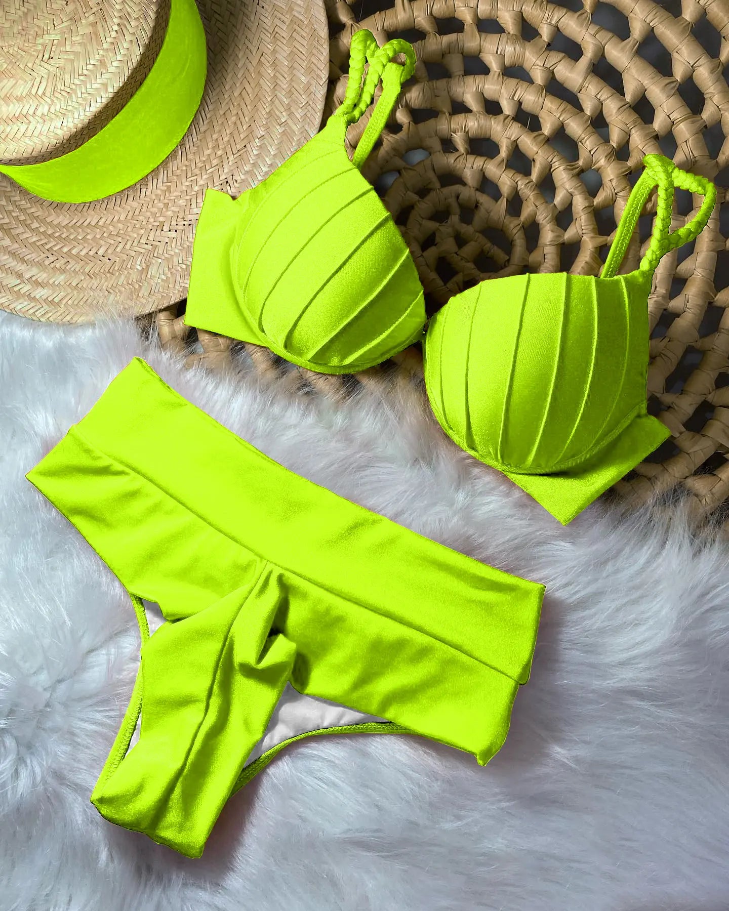 Cheap Push Up Bikinis Women Swimsuits  Solid Padded Women Swimwear Vintage Female Swimsuit High Waist Biquini Bathing Suit