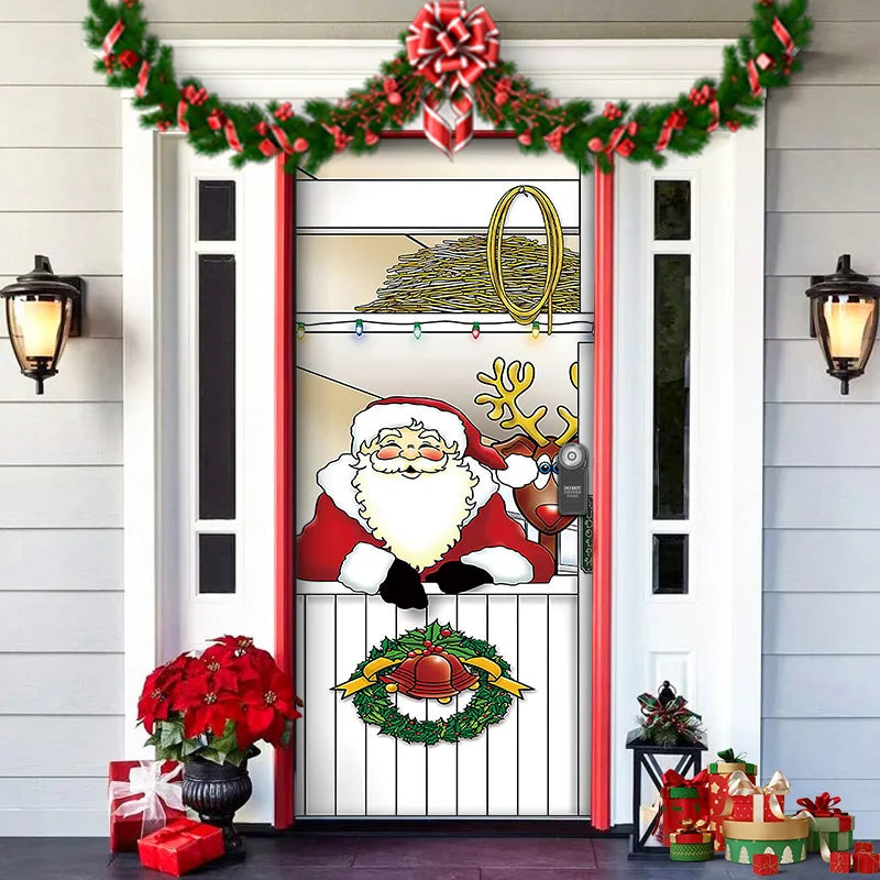 Halloween Decoration Door Curtain Cartoon Ghost Pumpkin Reindeer Home Horry Hanging Ornament Dream Party Entrance Navidad