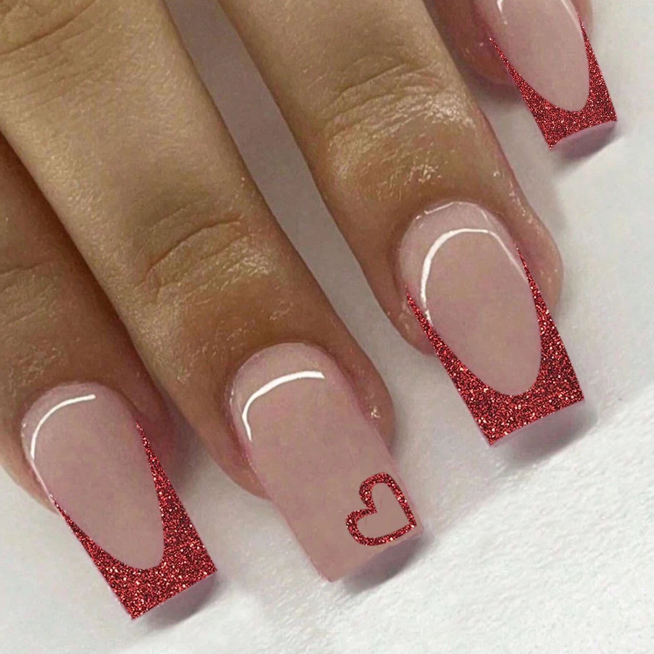 ARTAUG 24PCS Medium Ballerina Pink Nails Black French Tip Press On Nails Press On Nails Love Design Summer Nails Tipsy Cute Nail