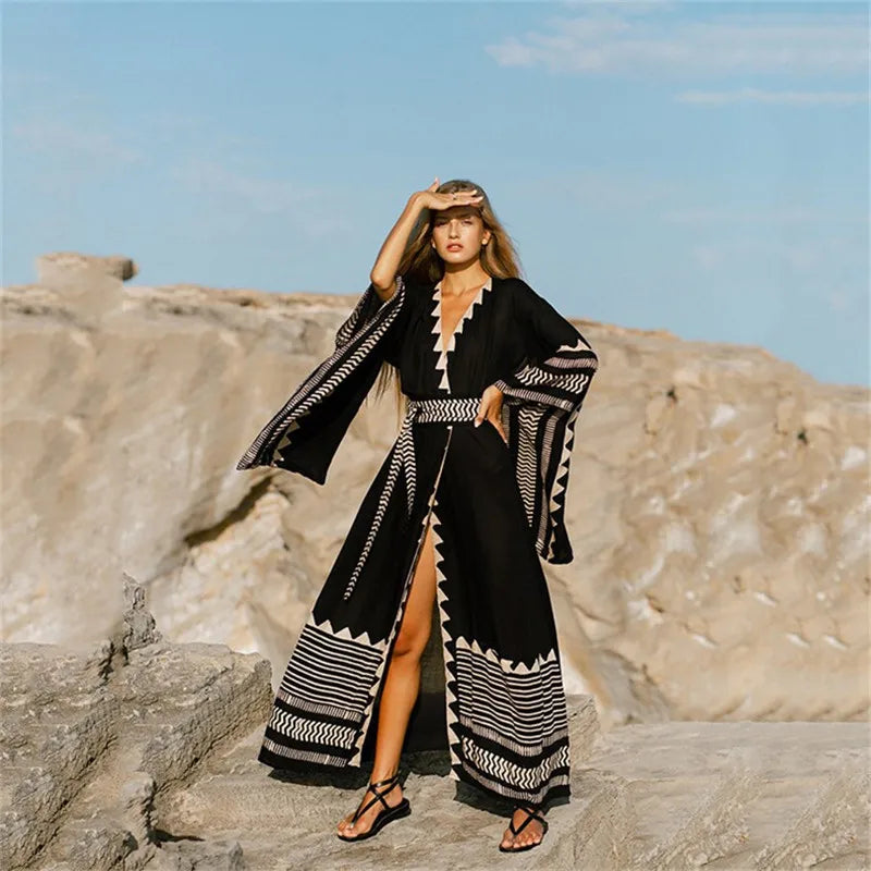 Beach Summer Maxi Dresses Outfits for Women Swimsuit Cover Up Boho Clothing Bohemian Clothes Vestidos De Verano Mujer