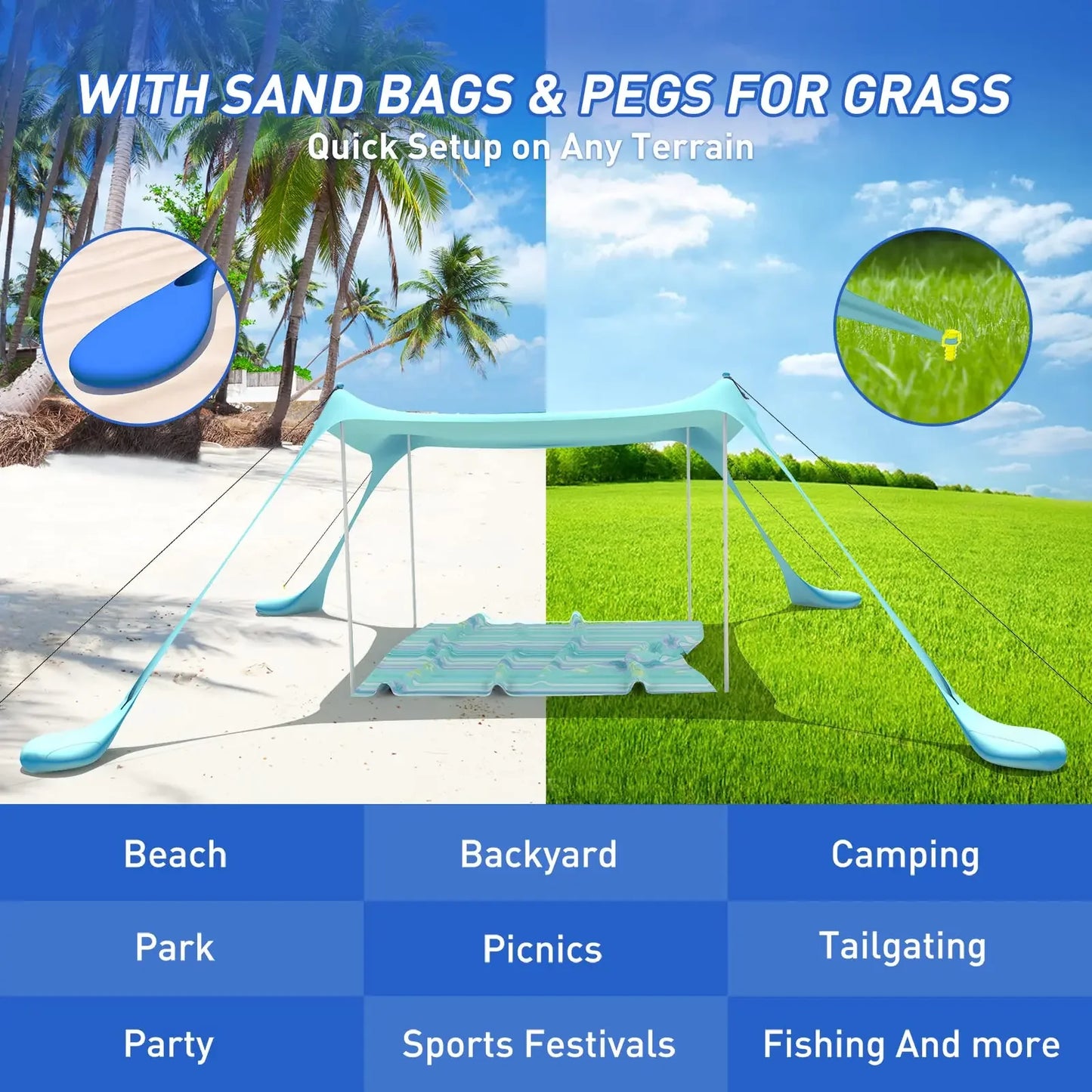 Sunshade Beach Tent Sunscreen Vacation Tent Beach Party   Carpas Para Jardin Umbrella  Beach Awning Tent Sun Protection