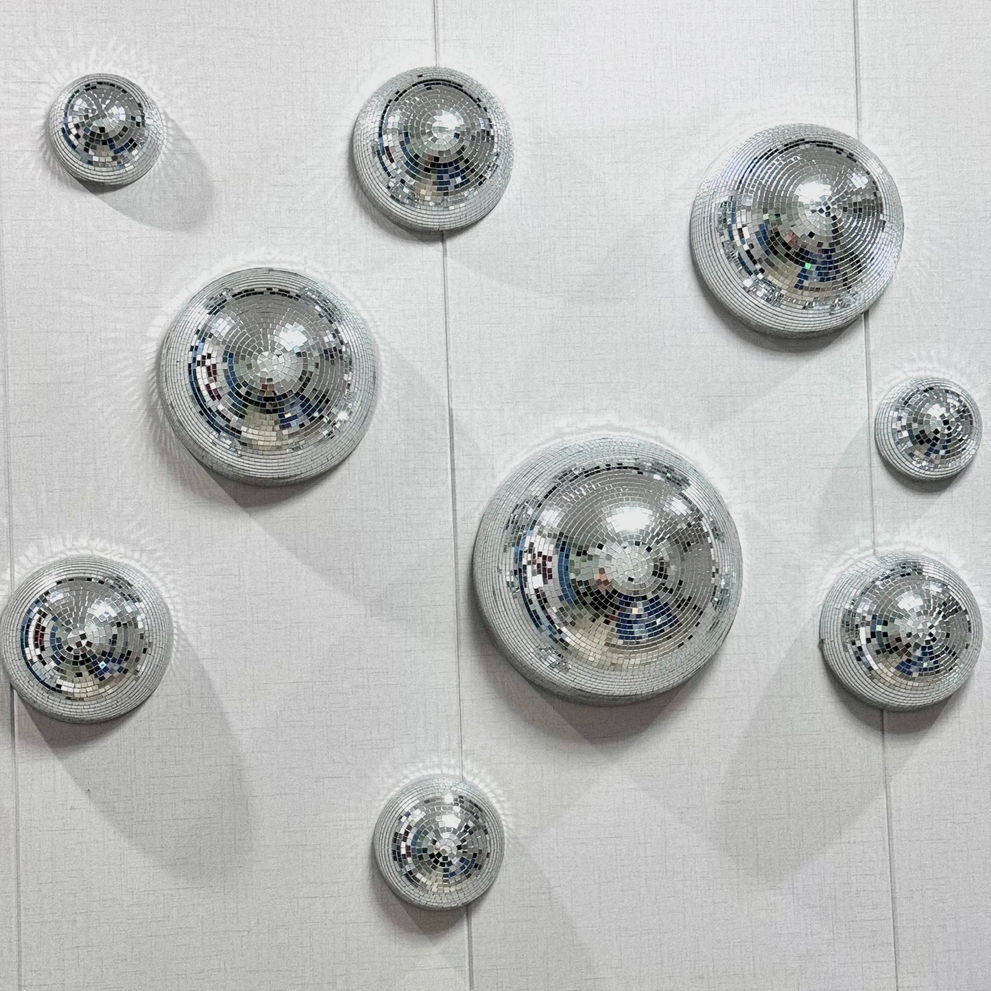 Wall Disco Ball Mirrored Designs Metallic Home Decor Mirror Ball Decoration For Wedding Disco Ball Semicircle Home Wall Art