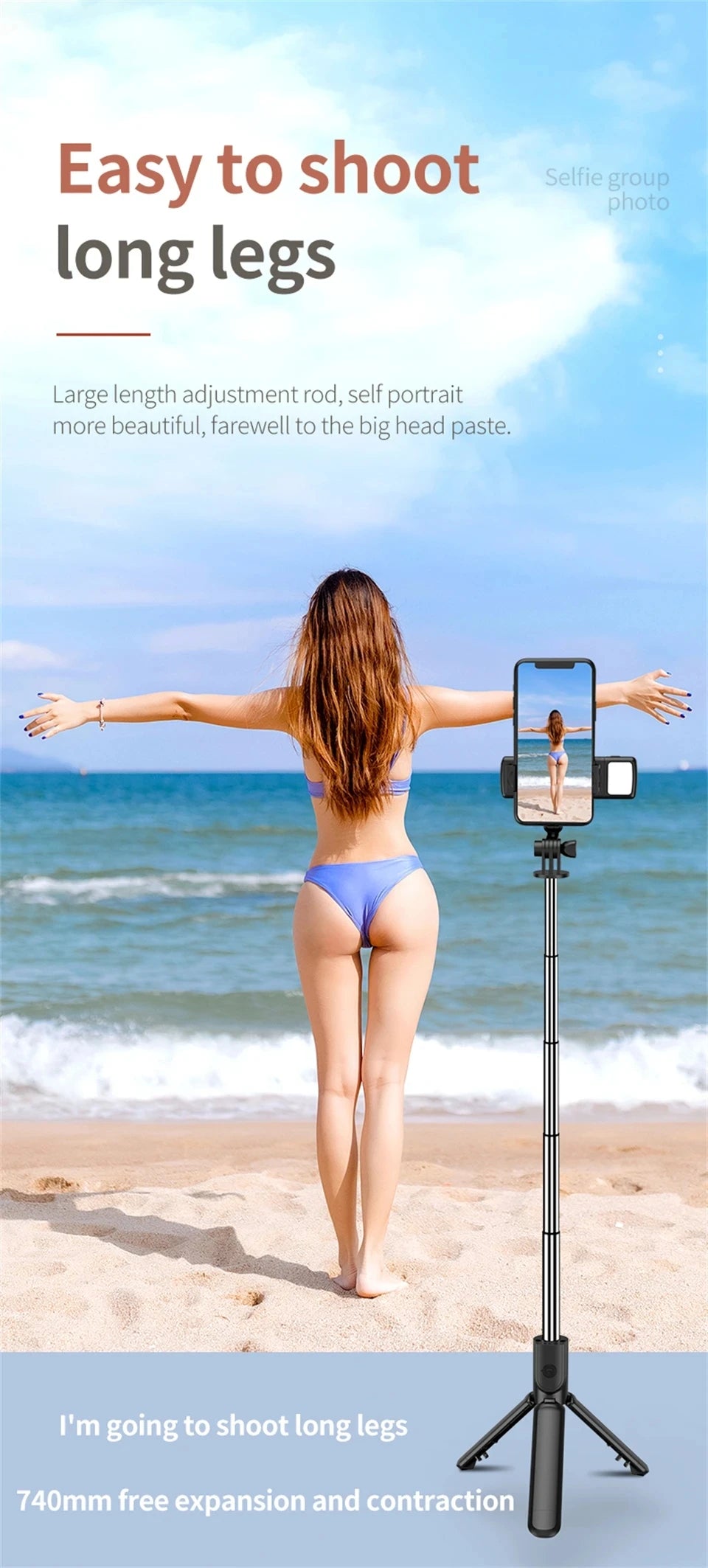FGCLSY New Tripod for Smartphone Camera,Stand with Bluetooth shutter and light,Wireless Selfie Stick brackets with Phone Holder