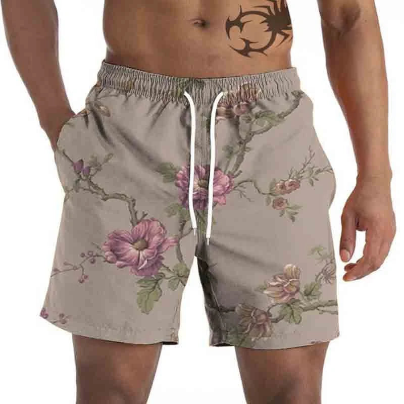 Vintage Coconut Tree 3D Printed Beach Pants New Men's Seaside Casual Loose Short Pants Women Fashion Hawaii Surf Board Shorts