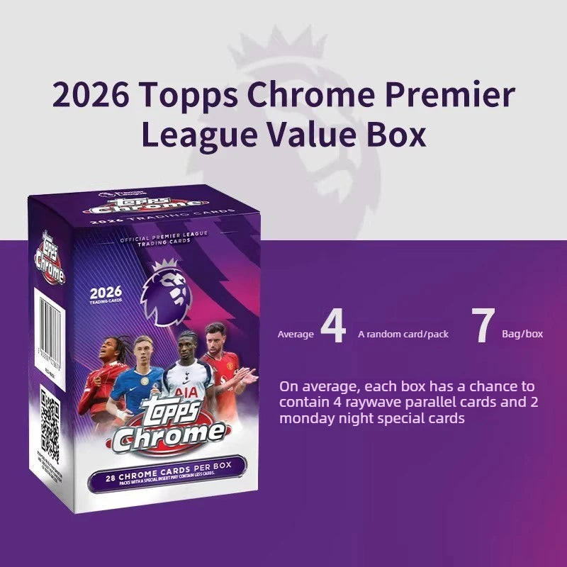 2026 Topps Premier League Chrome English Premier League Soccer Star Cards Game Collection Cards Toy Gift