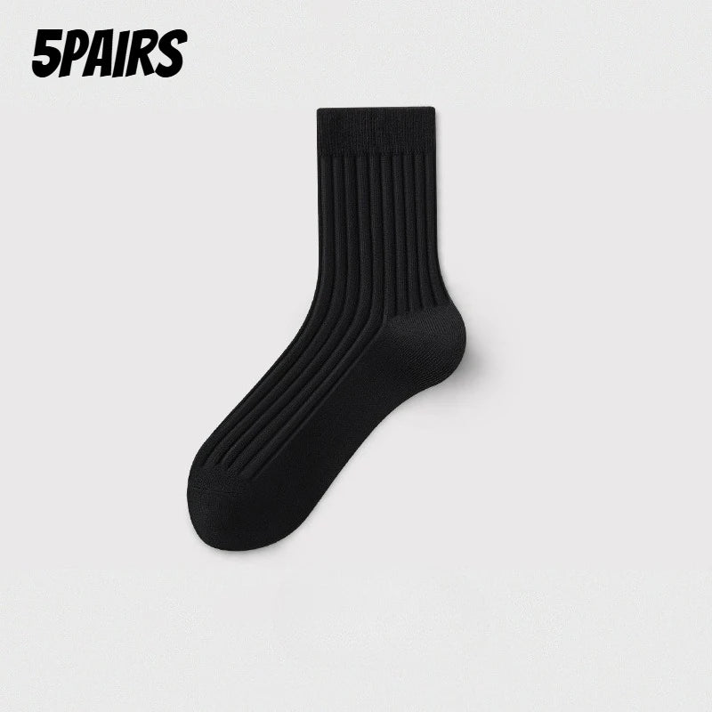 Men's Socks 5-Pair Set - Breathable and Soft, Suitable for All Seasons, Suitable for Casual Sports, Business Dress