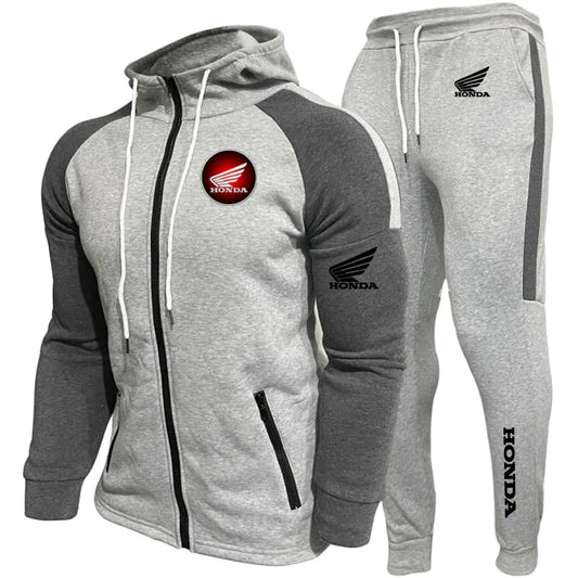 Men's sportswear set - Honda sport jacket + sport pants - 2-piece set. Sport hoodie set. Hooded coat. Outdoor jogging racing sui