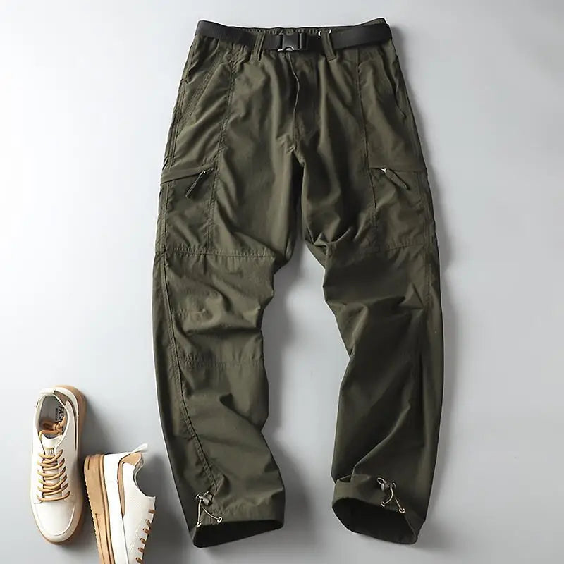 Outdoor Workwear Pants Men's Loose Fleece Lined Thick Soft  Hiking Pants Windproof Waterproof Polyester Fiber Straight Leg