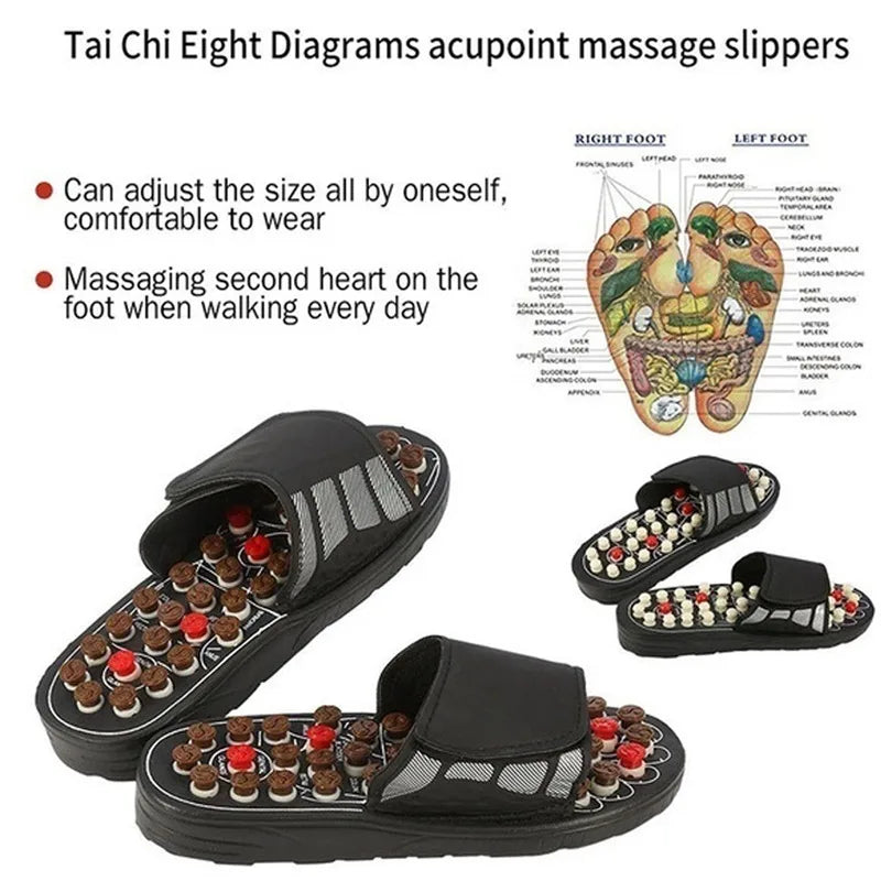 Acupoint Massage Slippers Massager Shoes For Feet Unisex Flop Health Care Rotating Feet Chinese Acupressure Home Flip