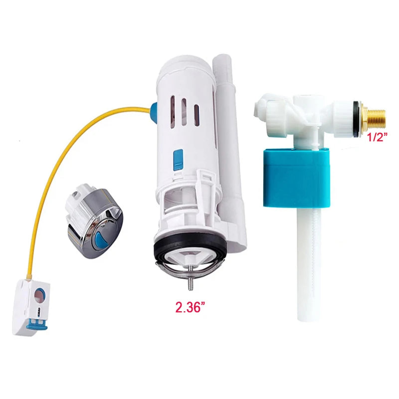WETIPS Linear Control Toilet Fitting Outlet Valve Water Saving Flush Water Saving Flush Kit Toilet Tank Drain Fittings System