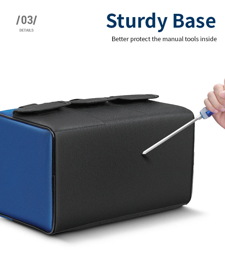 Heavy Duty Wide Mouth Tool Bag with Pockets, Organizer for Men's Tool Storage and Transport