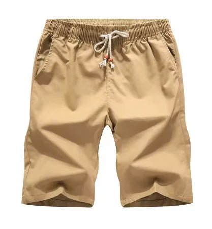 2025 NEW Cotton shorts for men in summer, thin fit, slim fit, casual, sporty, five inch mid length, youth elastic band shorts