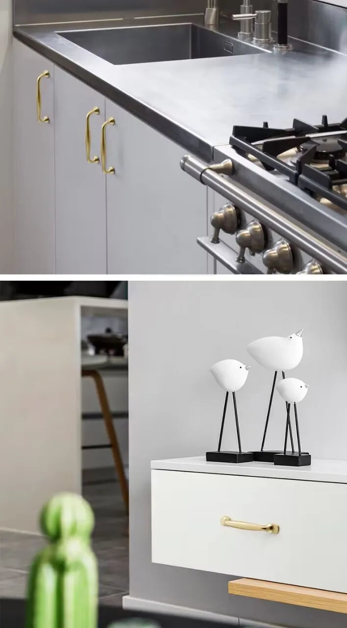 Handles Drawer Cabinet Furniture Kitchen Handles for Cabinet Knob Door Drawer Furniture Kitchen Knob Golden Simplicity Hardware
