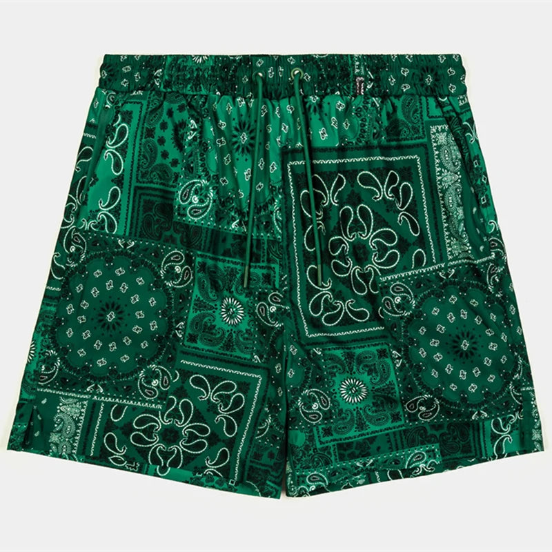 Beach sandal shorts with 3D print, men's casual retro shorts for summer, breathable and quick-drying sports and fitness shorts