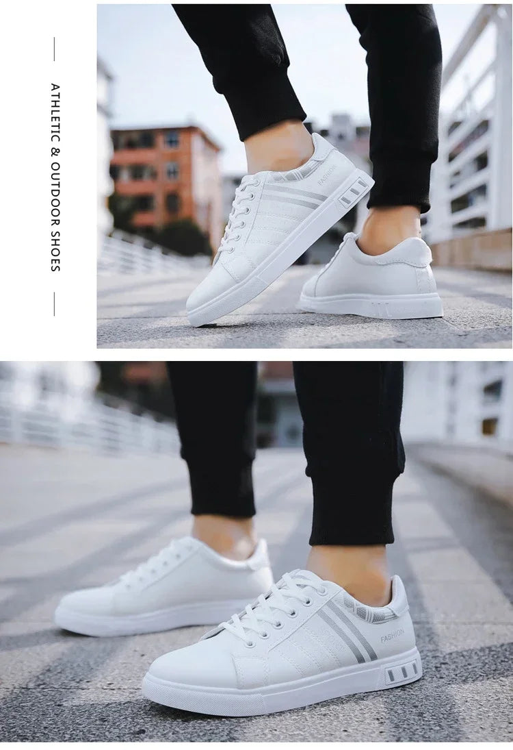 Summer Men Sneakers Casual Vulcanized Shoes Lightweight Breathable Flat White Luxury Shoes for Men Tenis Shoes Tênis Masculino