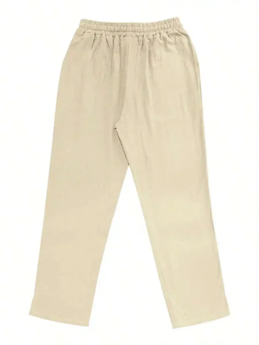 Men's Linen Wide Leg Casual Pants Are Loose Fitting, Breathable And Comfortable, Suitable For All Seasons And Versatile