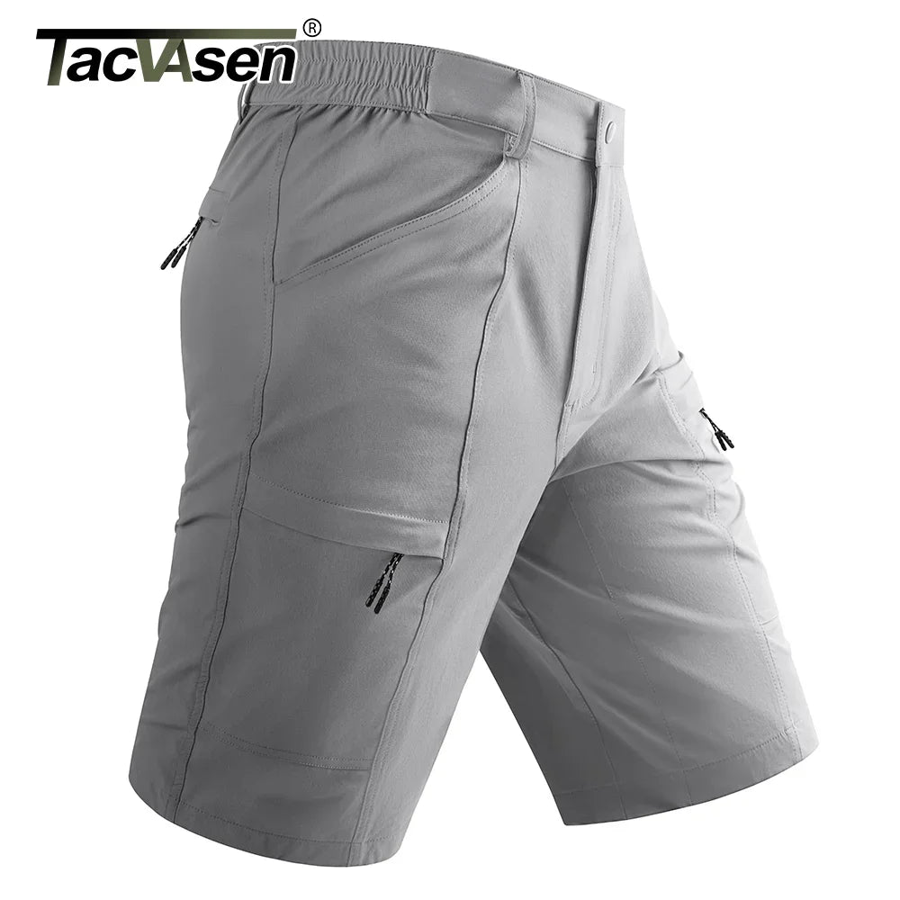 TACVASEN Waterproof Cargo Shorts Men's Summer Quick Dry Hiking Shorts Outdoor Multi-pockets Camping Training Work Shorts Man