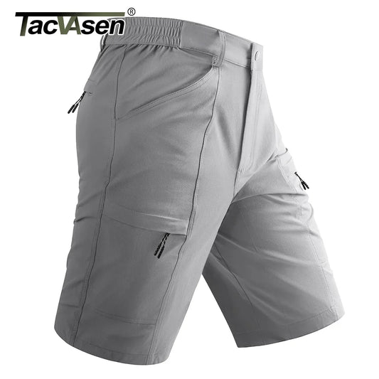 TACVASEN Waterproof Cargo Shorts Men's Summer Quick Dry Hiking Shorts Outdoor Multi-pockets Camping Training Work Shorts Man