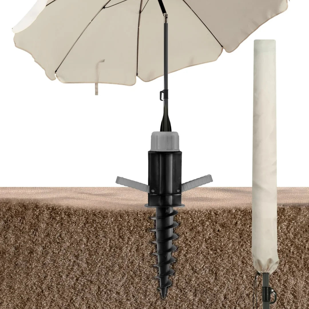Creative Beach Umbrella Windproof Fixed Plastic Umbrella Insert Sun Umbrella Special Ground Insert Beach Umbrella Ground Fork