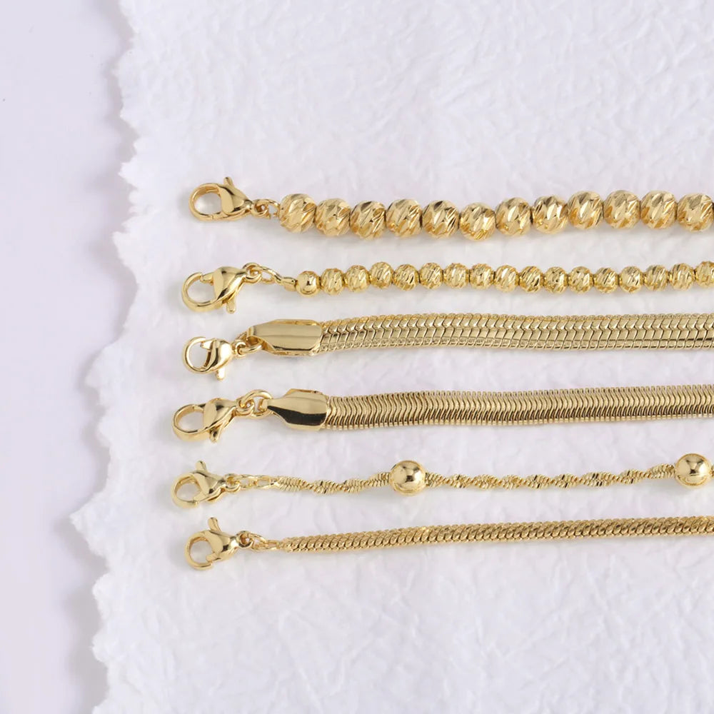 OCESRIO Multi-size Copper Lobster Claw Clasps Necklace Chain Beads Snake Chain Jewelry Making Findings Wholesale Bulk cana237