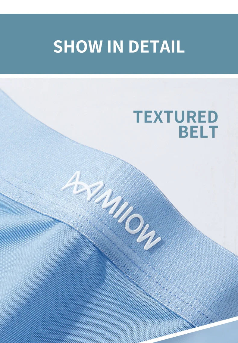 MiiOW 3Pcs Summer Thin Ice Silk Men Boxershorts Graphene Antibacterial Man Underwear Breathable Cool Men's Panties Boxershorts