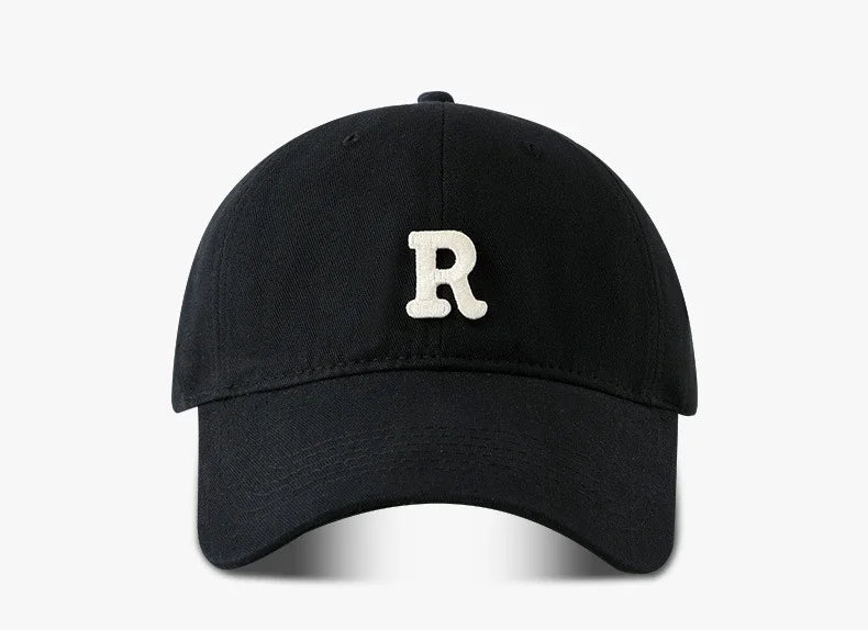2025 Large Head Circumference Baseball Cap Men's /Women's Dome Hat Soft Top Cap 60/65cm Sun Protection  Letter R Hat Adult Caps