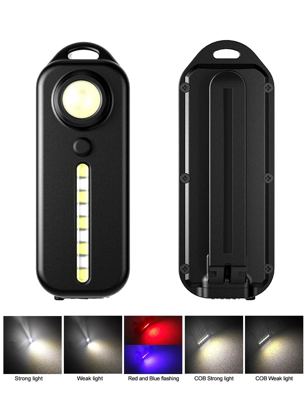 LED Red Blue Caution Emergency Police Light with Clip USB Rechargeable Shoulder Flashing Warning Safety Torch Bike Tail Lamp