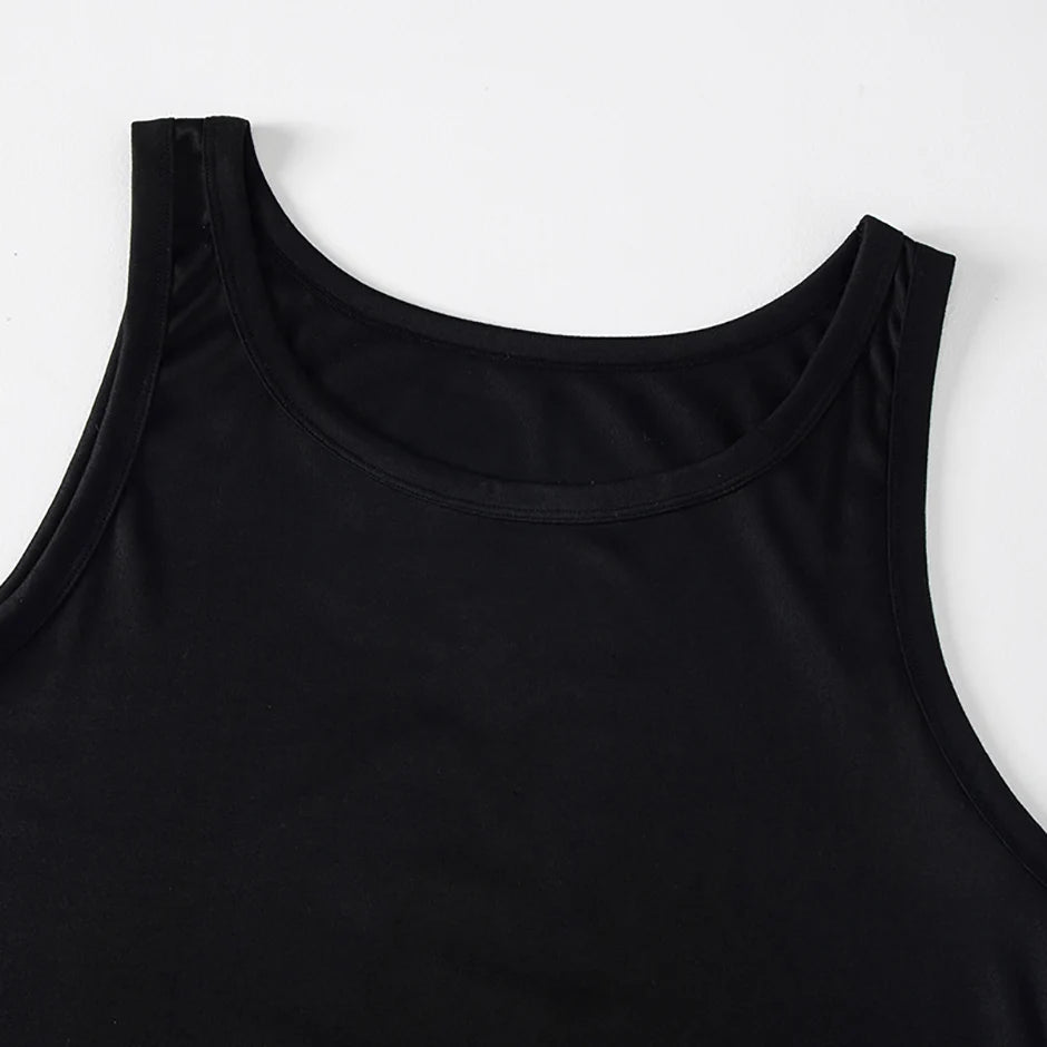 1/3 Men's Tank Top Four Seasons Black and White Solid Color Narrow Shoulder Casual Sports Fitness Comfortable Home Top Trendy