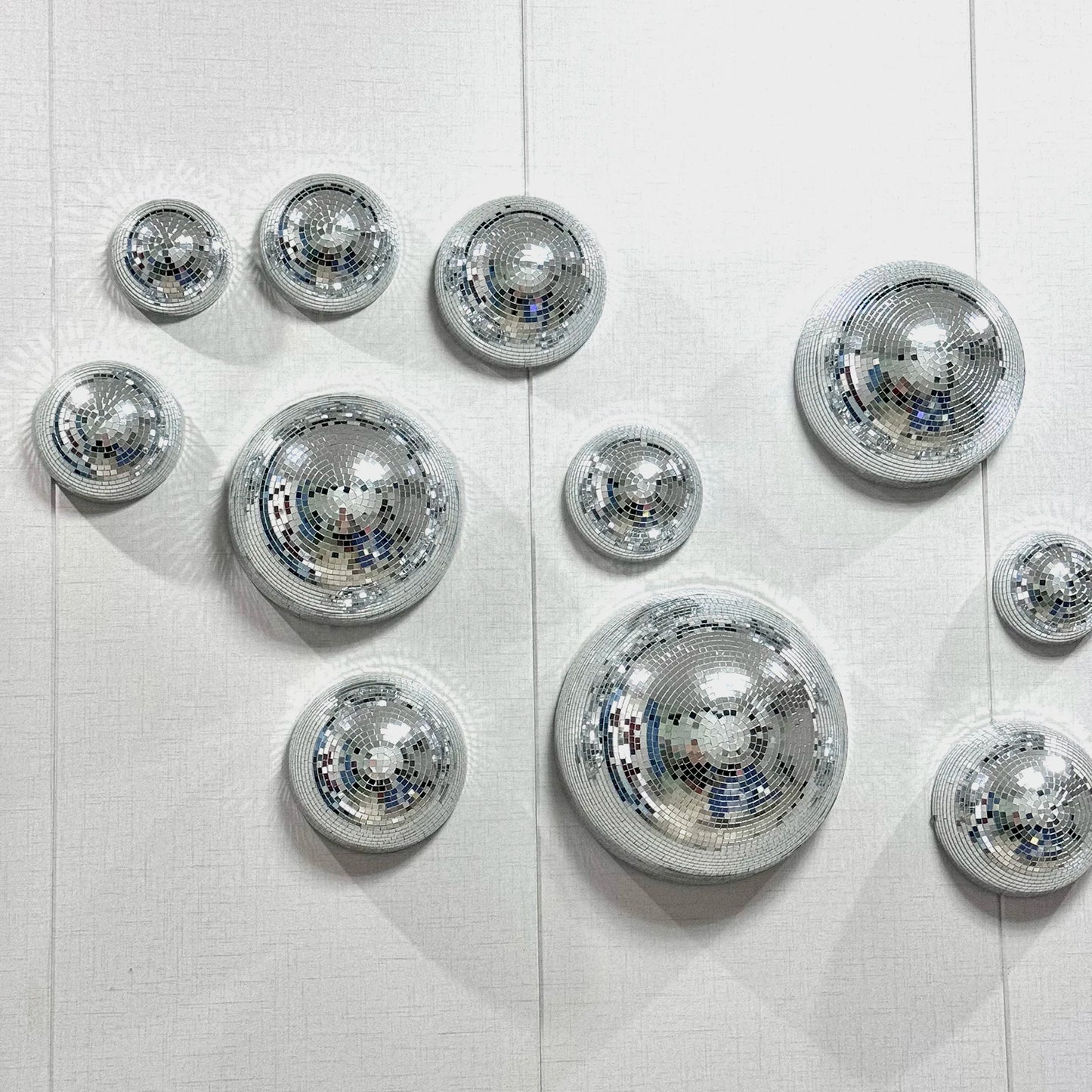 Wall Disco Ball Mirrored Designs Metallic Home Decor Mirror Ball Decoration For Wedding Disco Ball Semicircle Home Wall Art