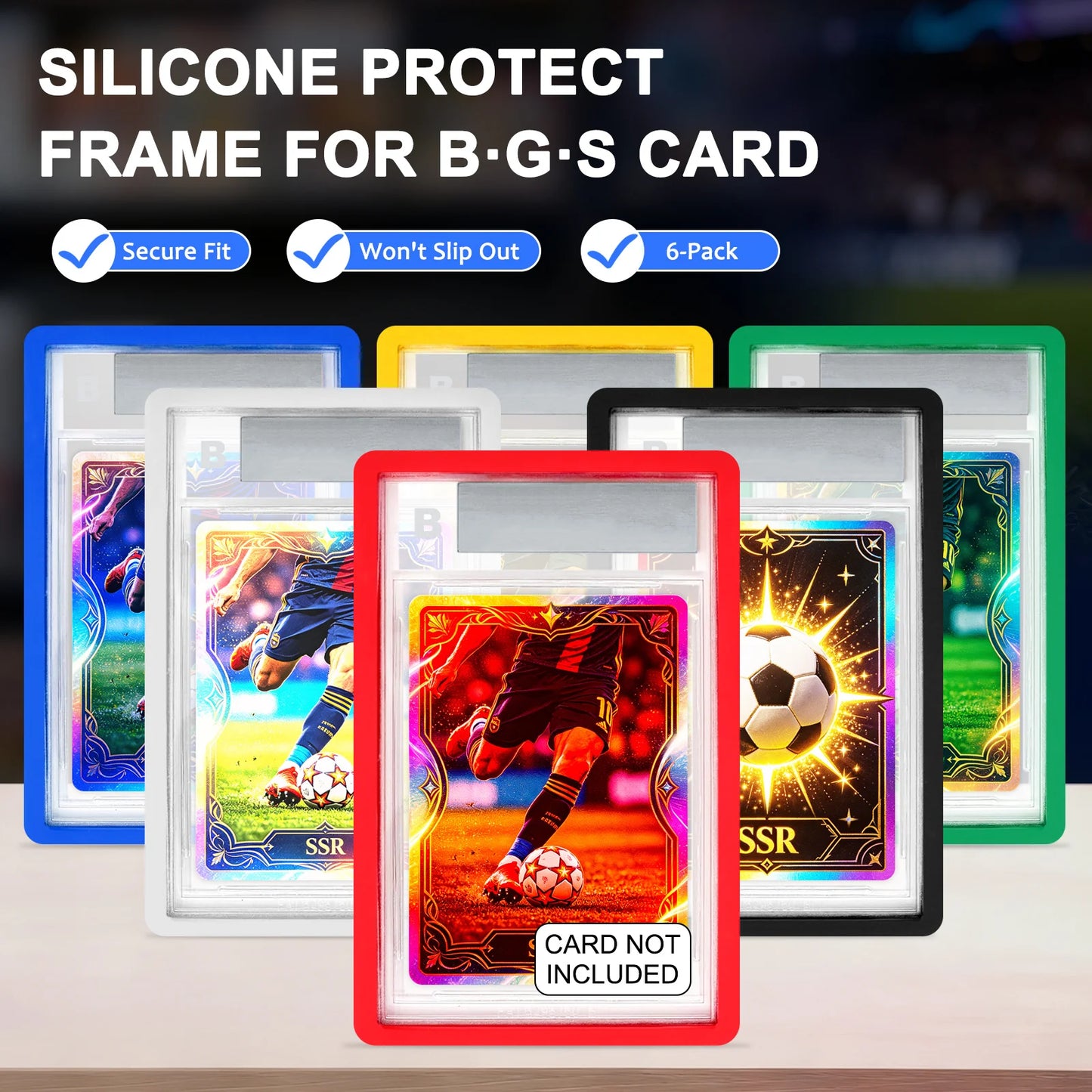 6X Silicone Bumper Guard Slab Protector Shock Absorption for BGS Graded Cards