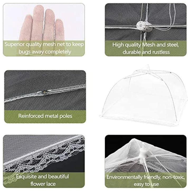 Kitchen Food Cover Foldable Anti Fly Mosquito Mesh Cover Picnic Dinner Table Umbrella Style Tent Cover Kitchen Gadgets