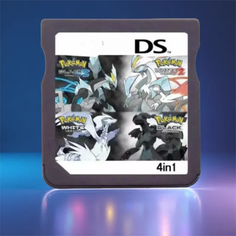 NDS Game Card ，Pokémon Games 2in1, 3in1, 4in1，SoulSilver+ HeartGold，black2 + White2，English Game Cartridge