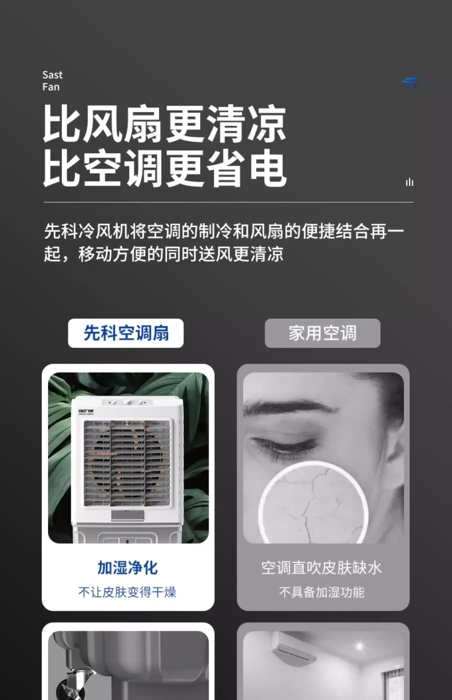 220V Home Air Conditioner Cold Fan  Water Cooled Air Conditioner Fan Domestic Commercial Refrigeration Fan Portable Air C