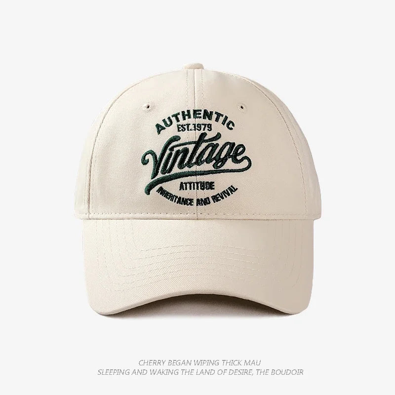 Korean Vintage Embroidered Baseball Caps Women Summer Outdoor Sunscreen Soft Top Hat Showing Face Small Casual Men's Hats