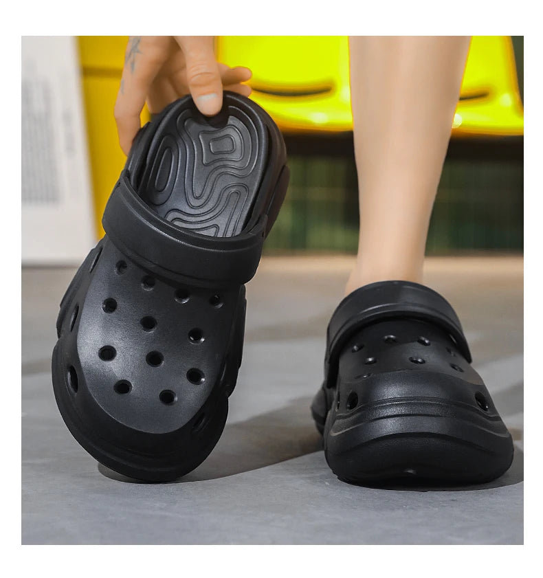 Summer Men's Thick-Soled Non-Slip Breathable Toe-Cap Sandals Casual Beach Slippers Plus Size Multicolor Men Shoes
