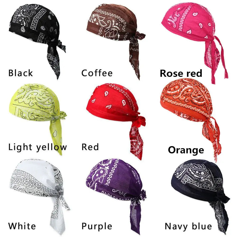 Men Women Quick Dry Headscarf Cotton Pirate Hat Outdoor Sport Cycling Bandana Sweat Absorbant Cancer Chemo Cap Muslim Turban