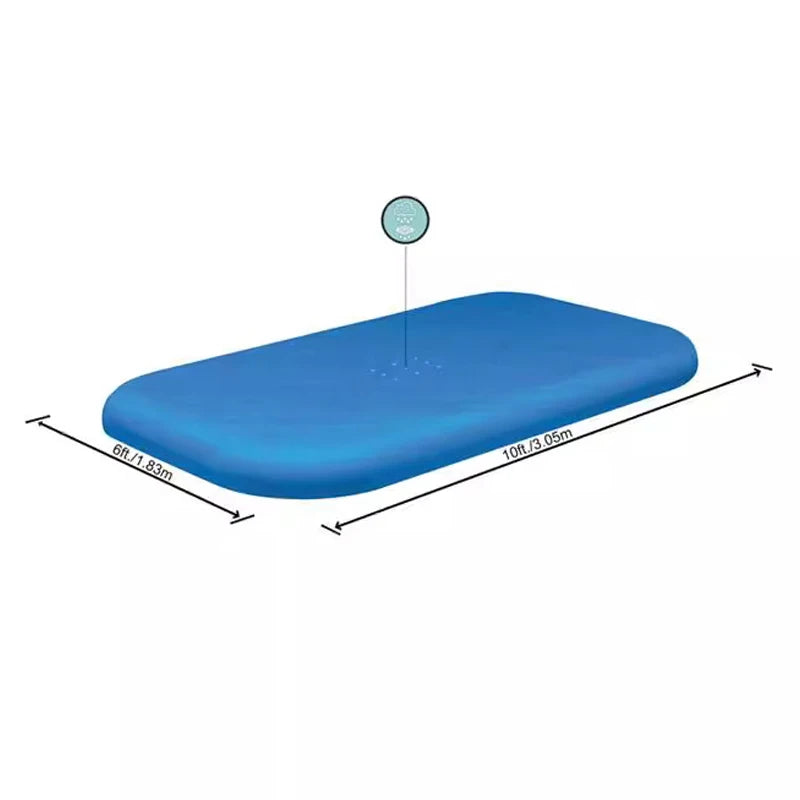 Rectangular Pool Cover Dustproof Square for Garden Outdoor Paddling Family Ten Foot Pools Protector Inflatable Pool Cover