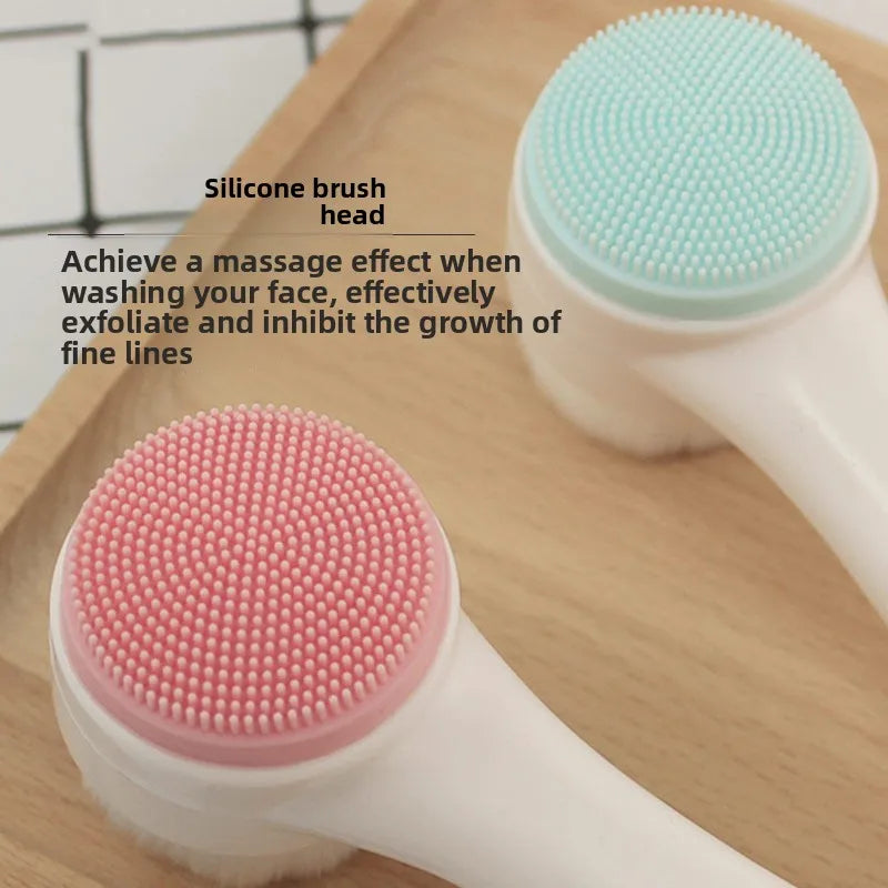 Facial Cleansing Brush–Deep Cleaning,Suppress Fine Lines,Silicone Bristles,Ergonomic Handle,Eco-Friendly,Portable Face Scrubber
