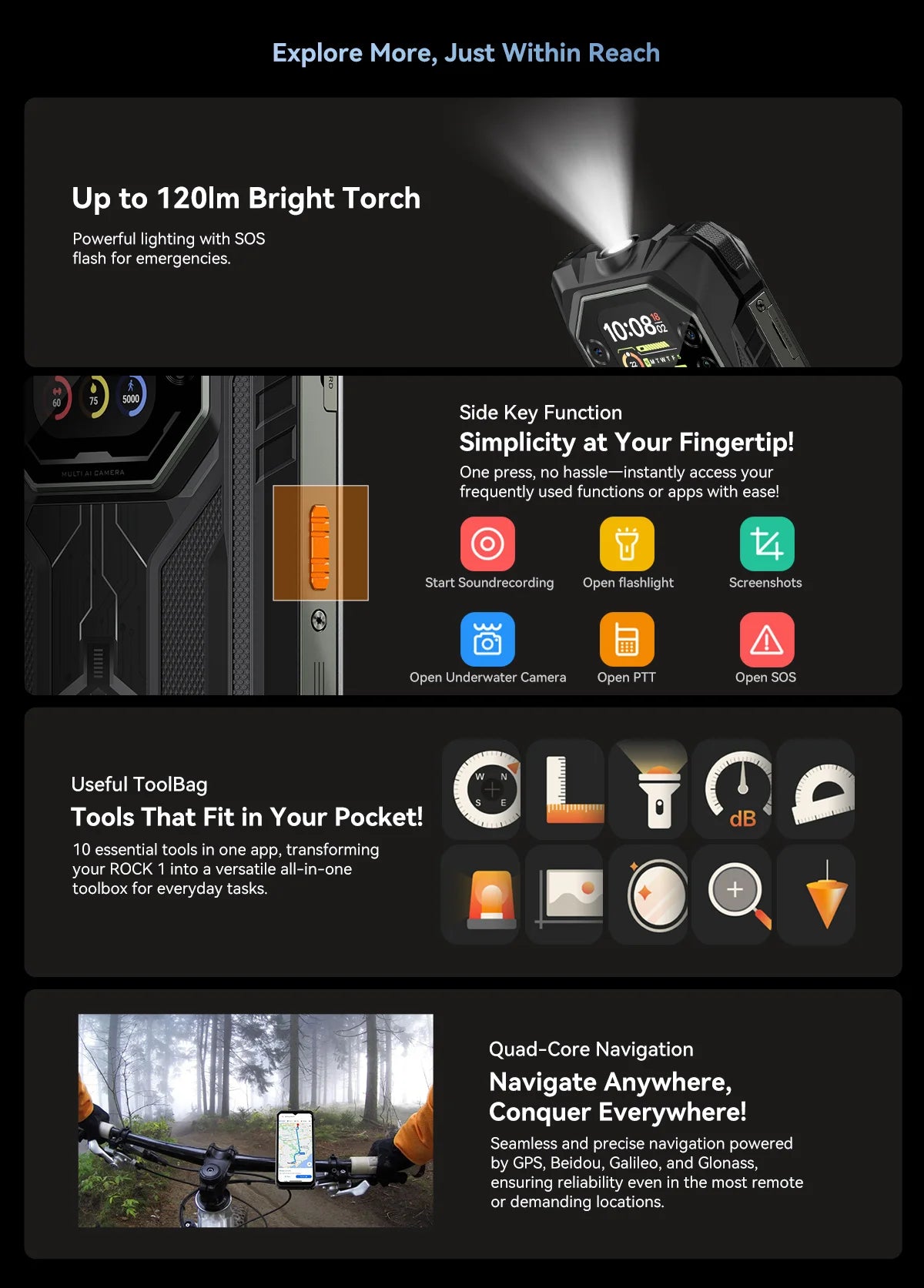 Blackview ROCK 1 AI Rugged Smartphone 6.56-inch 90Hz Display 256GB MediaTek Helio G81 Android 16 NFC Torch 15000mAh Cellphone