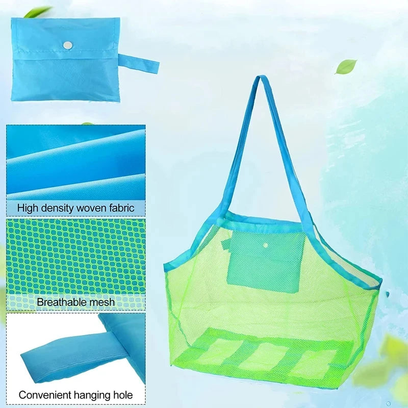 Protable Beach Bag Anti-sand Net for Kids Beach Toy Towel Storage Mesh Travel Large Capacity Toy Outdoor Waterproof Storage Bags