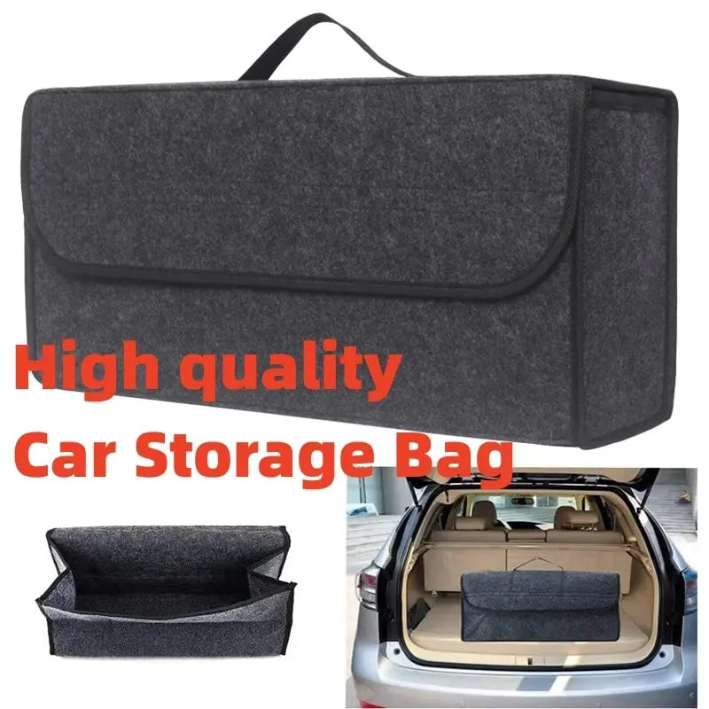 Car Trunk soft Organizer Felt Storage Box Accessories Large Anti Slip Compartment Boot Storage Organizer Tool Car Storage Bag