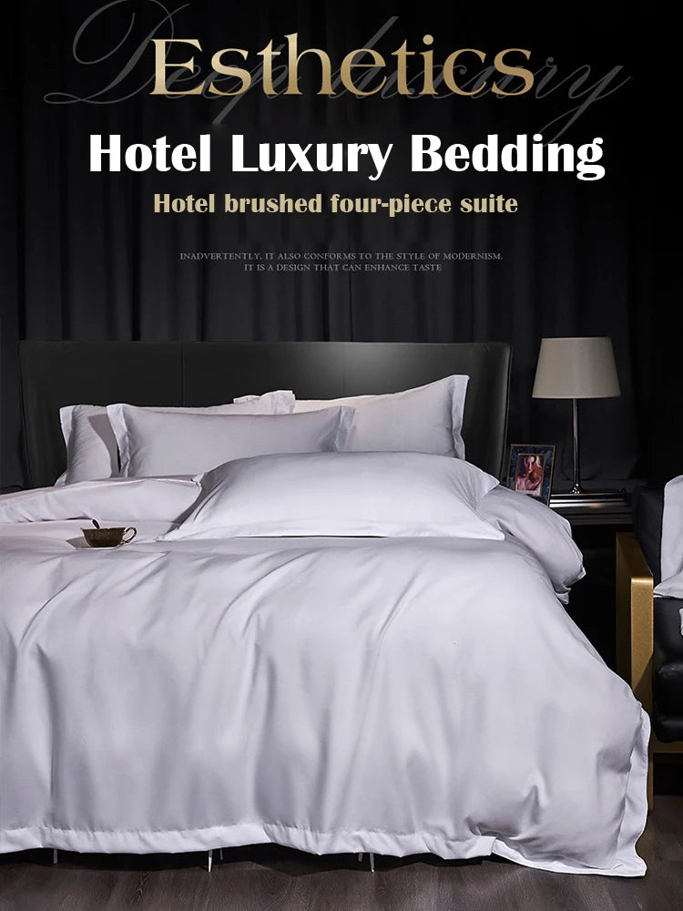 Simple Bedding Set for 5-star hotels 3/4Pcs Duvet Cover,Sheet Pillowcases Double Queen King size Homestay Quilt Cover bed Linen