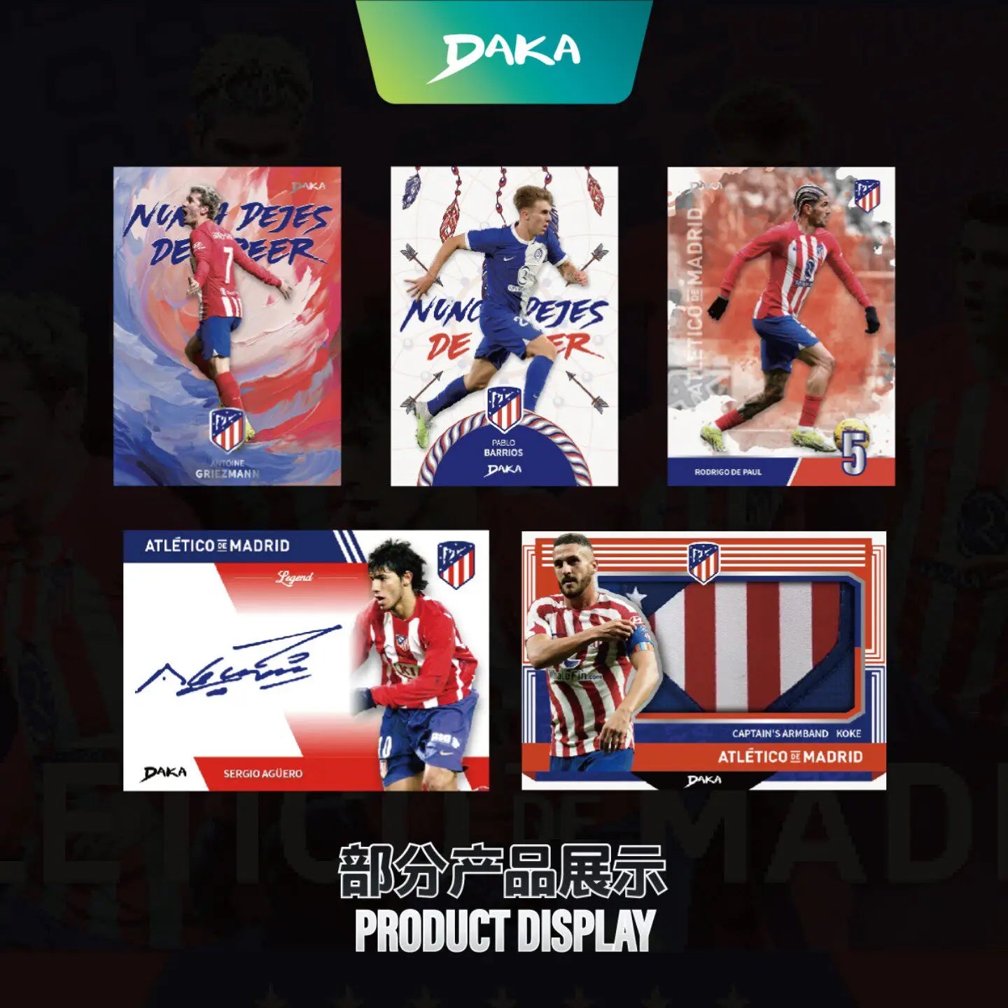 Daka 2023-24 Season Football Club Atletico Madrid Official Sports Trading Card Pop Culture Toys Boy'S Gift