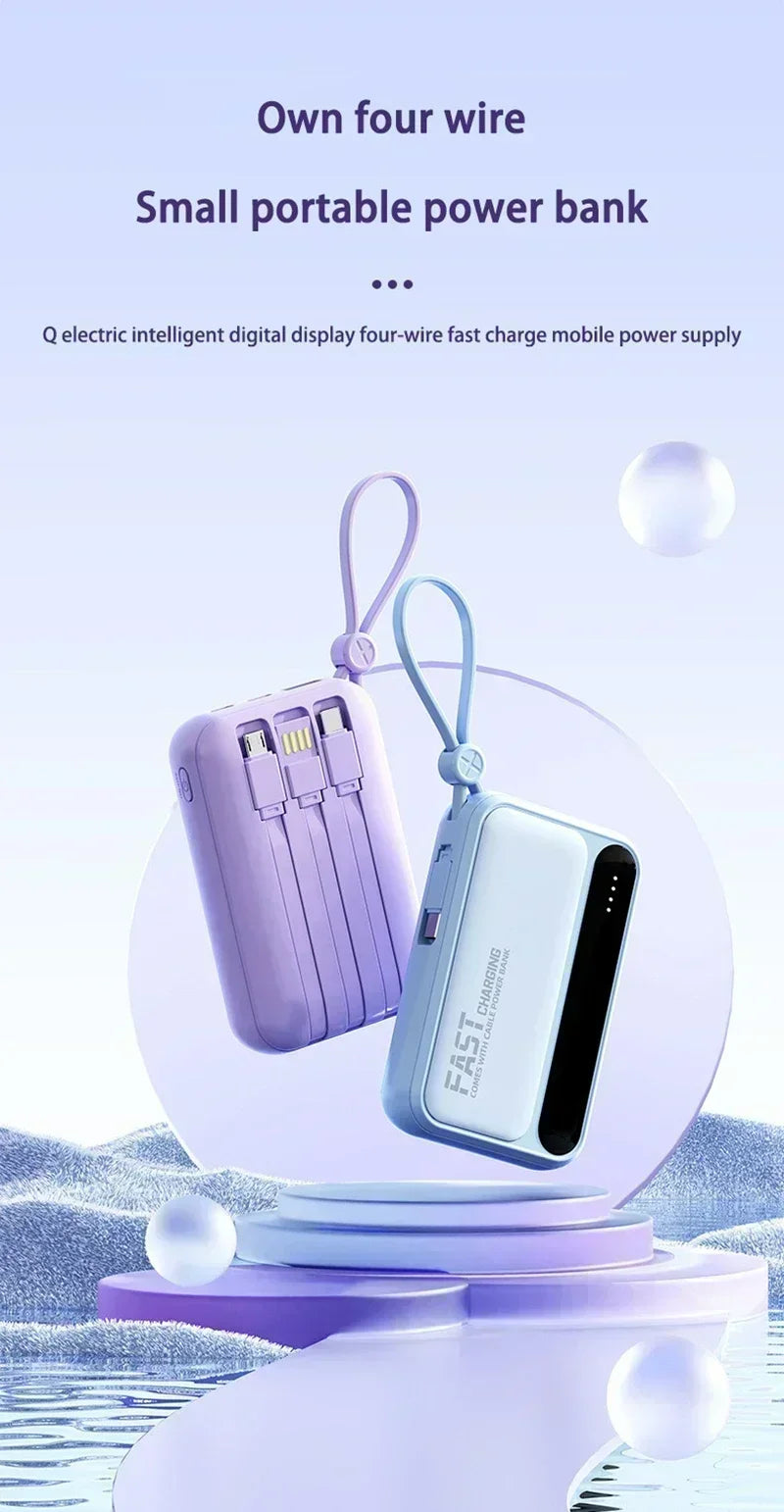 VIVO 500000mAh Power Bank Built in 4 Lines Large Capacity Super Fast Charging Portable External Battery for All Phones 2026 NEW