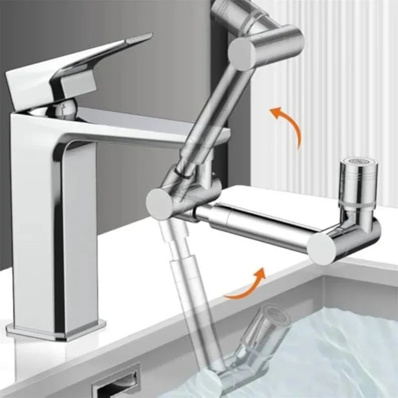 Retractable Universal 1440 °Swivel Robotic Arm Swivel Extension Faucet Aerator Kitchen Sink Faucet Extender 2 Water Flow Mode